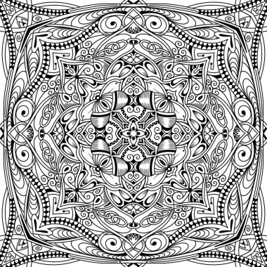 Tekstil ve Renk Kitabı Sayfaları için Geometrik Etnik Motif