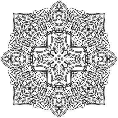 Tişört ve Renklendirme Kitabı Sayfaları için Geleneksel Geometrik Desen