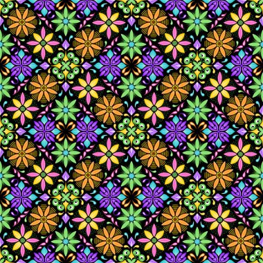 Kusursuz etnik düzen. Renkli kiremit izi