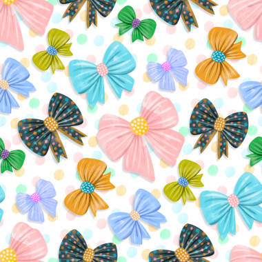 Kusursuz yay desenleri, Beyaz Arkaplanda Sevimli Rengarenk Kurdeleler. PNG