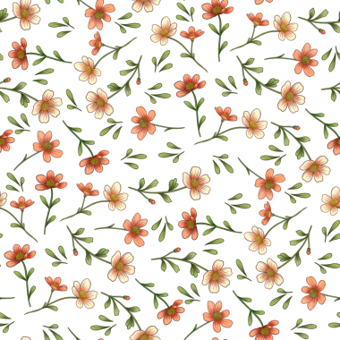 Küçük suluboya çiçekleri pürüzsüz desen, Şeffaf Arkaplanda El Çiçeği Çizimi Tasarımı. PNG Dijital Dosyası