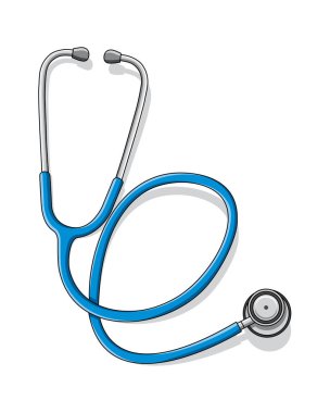 Stetoskop vektör illüstrasyonu, sağlık, bilim
