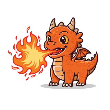 Şeffaf arkaplanda küçük bir ejderha vektörü klibi çizimi