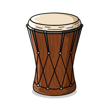 Şeffaf arkaplan, geleneksel ve eğlenceli nesne tasarımı üzerine kültürel vektör davul illüstrasyonu