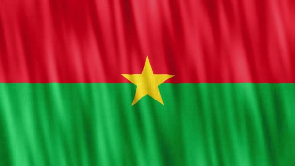 Bandera Burkina Faso Inconsútil Animación Bucle Primer Plano Saludando Alta — Vídeo de stock
