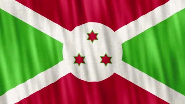 Burundi Nemzeti Zászló Zökkenőmentes Hurok Animáció Közelkép Integetett Kiváló Minőségű — Stock videók