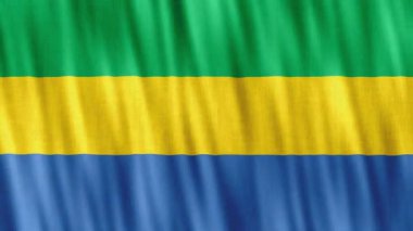Gabon Ulusal Bayrağı. Kusursuz döngü animasyonu yakın plan el sallıyor. Yüksek kalite 4k uhd, 60 fps görüntü