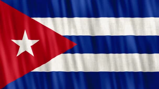 古巴国旗 无缝圈动画特写挥手 高质量4K Uhd Fps镜头 — 图库视频影像