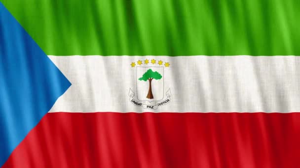 Εθνική Σημαία Ισημερινής Γουινέας Απρόσκοπτη Κίνηση Βρόγχου Υψηλής Ποιότητας Uhd — Αρχείο Βίντεο