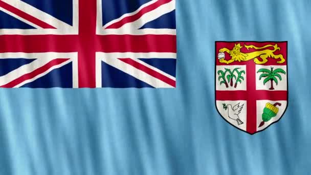 Fiji Nationale Vlag Naadloze Lus Animatie Close Zwaaien Hoge Kwaliteit — Stockvideo