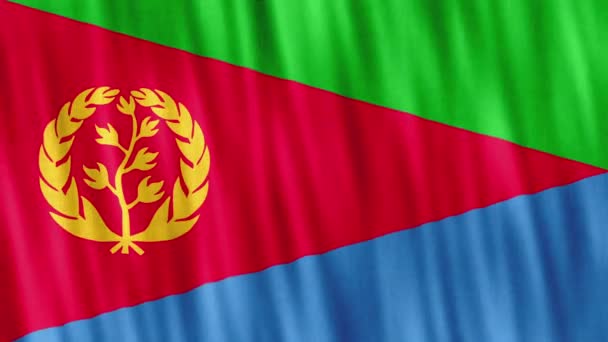 Bandera Nacional Eritrea Inconsútil Animación Bucle Primer Plano Saludando Alta — Vídeo de stock