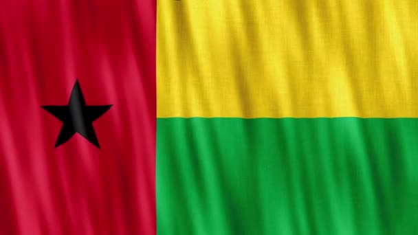 Εθνική Σημαία Της Γουινέας Μπισσάου Απρόσκοπτη Κίνηση Βρόγχου Υψηλής Ποιότητας — Αρχείο Βίντεο