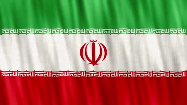 Государственный Флаг Ирана Бесшовный Цикл Анимации Крупным Планом Машет Высококачественный — стоковое видео