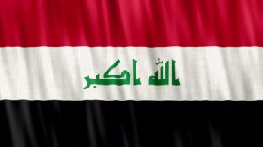 Irak Ulusal Bayrağı. Kusursuz döngü animasyonu yakın plan el sallıyor. Yüksek kalite 4k uhd, 60 fps görüntü