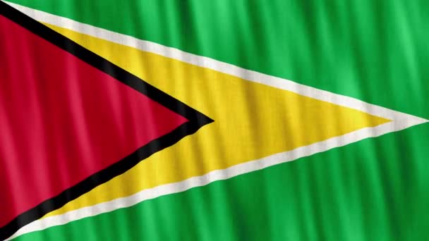 Bandera Nacional Guyana Inconsútil Animación Bucle Primer Plano Saludando Alta — Vídeos de Stock
