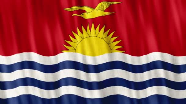 Národní Vlajka Kiribati Bezešvé Smyčkové Animace Detailní Mávání Kvalitní Uhd — Stock video