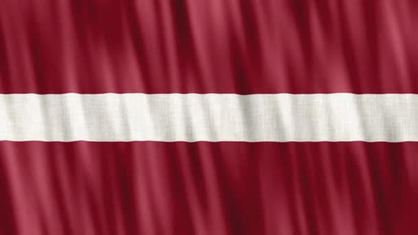 Bandera Nacional Letonia Inconsútil Animación Bucle Primer Plano Saludando Alta — Vídeos de Stock