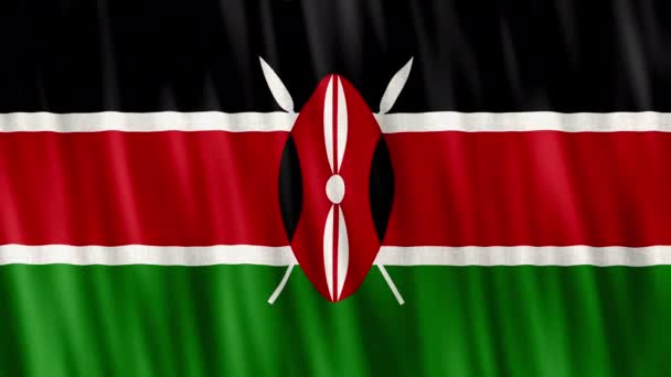 Εθνική Σημαία Κένυας Απρόσκοπτη Κίνηση Βρόγχου Υψηλής Ποιότητας Uhd Fps — Αρχείο Βίντεο