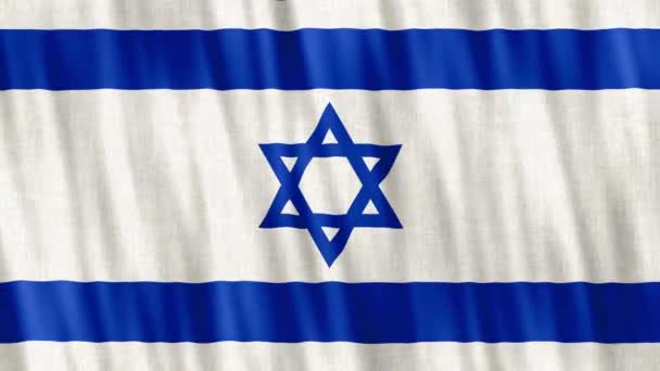 Israël Nationale Vlag Naadloze Lus Animatie Close Zwaaien Hoge Kwaliteit — Stockvideo