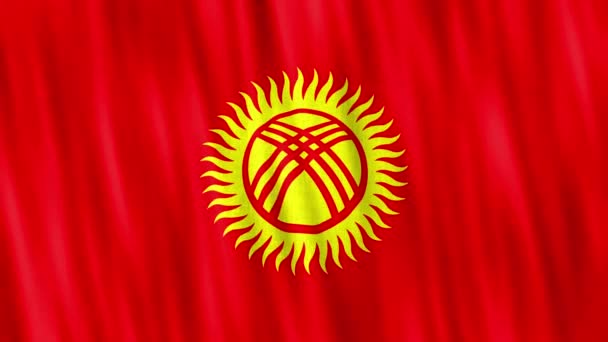 Εθνική Σημαία Κιργιζίας Απρόσκοπτη Κίνηση Βρόγχου Υψηλής Ποιότητας Uhd Fps — Αρχείο Βίντεο