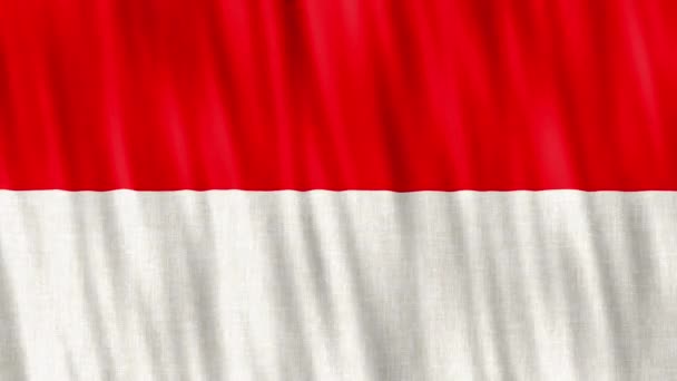 Indonesië Nationale Vlag Naadloze Lus Animatie Close Zwaaien Hoge Kwaliteit — Stockvideo