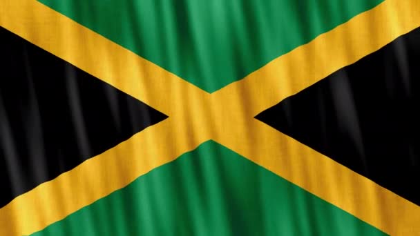 Jamaica Nationale Vlag Naadloze Lus Animatie Close Zwaaien Hoge Kwaliteit — Stockvideo