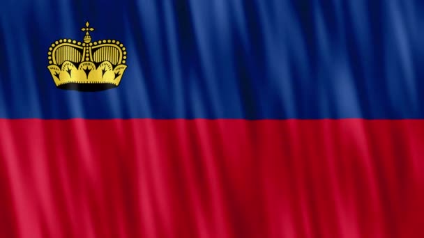 Lichtenštejnská Národní Vlajka Bezešvé Smyčkové Animace Detailní Mávání Kvalitní Uhd — Stock video