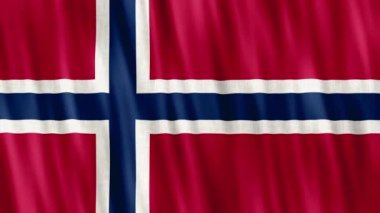 Norveç Ulusal Bayrağı. Kusursuz döngü animasyonu yakın plan el sallıyor. Yüksek kalite 4k uhd, 60 fps görüntü