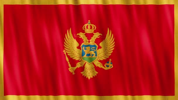 Nationalflagge Montenegros Nahtlose Loop Animation Winkt Hochwertiges Uhd Fps Filmmaterial — Stockvideo