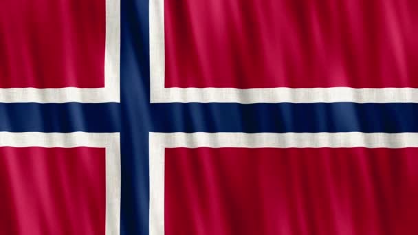 Norvég Nemzeti Zászló Zökkenőmentes Hurok Animáció Közelkép Integetett Kiváló Minőségű — Stock videók