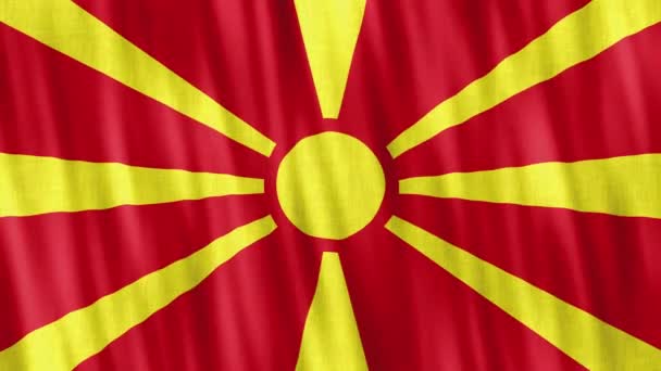 Flaga Narodowa Macedonii Płynna Animacja Pętli Zbliżenie Machanie Wysokiej Jakości — Wideo stockowe