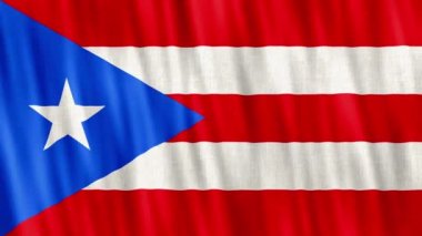 Porto Riko Ulusal Bayrağı. Kusursuz döngü animasyonu yakın plan el sallıyor. Yüksek kalite 4k uhd, 60 fps görüntü