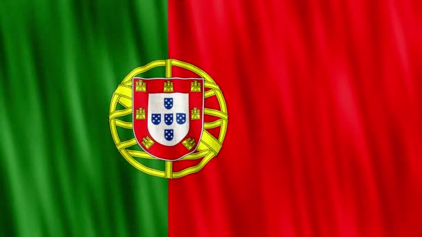 Bandiera Nazionale Del Portogallo Animazione Loop Senza Soluzione Continuità Primo — Video Stock