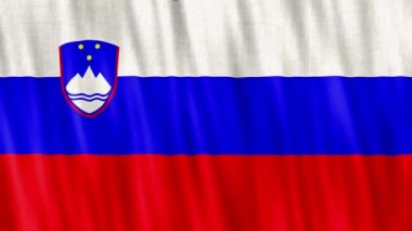 Slovenya Ulusal Bayrağı. Kusursuz döngü animasyonu yakın plan el sallıyor. Yüksek kalite 4k uhd, 60 fps görüntü