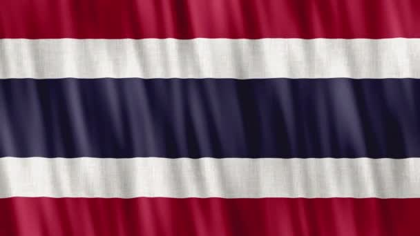 Thajská Národní Vlajka Bezešvé Smyčkové Animace Detailní Mávání Kvalitní Uhd — Stock video
