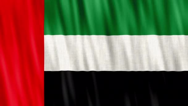 Národní Vlajka Spojených Arabských Emirátů Bezešvé Smyčkové Animace Detailní Mávání — Stock video