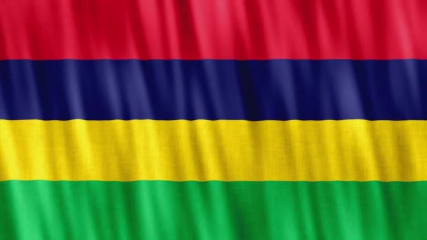 Mauricijská Národní Vlajka Bezešvé Smyčkové Animace Detailní Mávání Kvalitní Uhd — Stock video