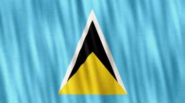 Saint Lucia Ulusal Bayrağı. Kusursuz döngü animasyonu yakın plan el sallıyor. Yüksek kalite 4k uhd, 60 fps görüntü