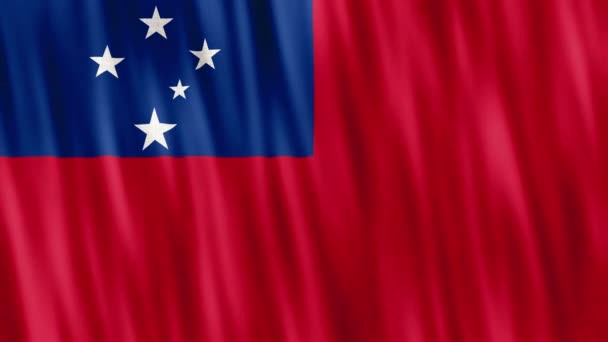Bandeira Nacional Samoa Animação Loop Sem Costura Closeup Acenando Alta — Vídeo de Stock