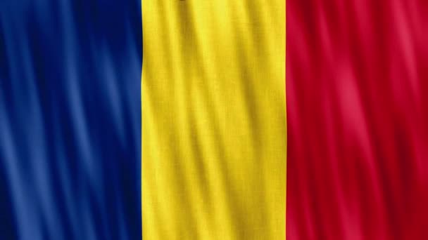 Flaga Narodowa Rumunii Płynna Animacja Pętli Zbliżenie Machanie Wysokiej Jakości — Wideo stockowe