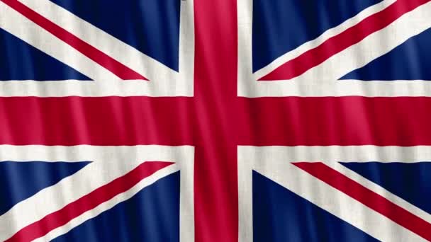 United Kingdom National Flag Bezešvé Smyčkové Animace Detailní Mávání Kvalitní — Stock video