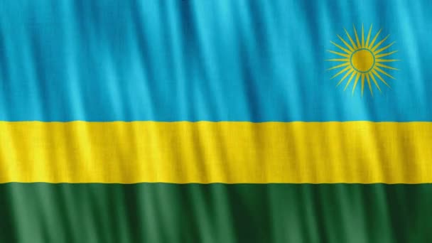 Εθνική Σημαία Ρουάντα Απρόσκοπτη Κίνηση Βρόγχου Υψηλής Ποιότητας Uhd Fps — Αρχείο Βίντεο
