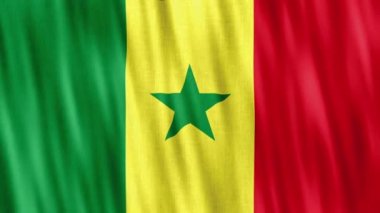 Senegal Ulusal Bayrağı. Kusursuz döngü animasyonu yakın plan el sallıyor. Yüksek kalite 4k uhd, 60 fps görüntü