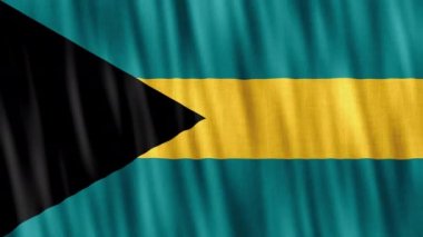 Bahamalar Ulusal Bayrağı. Kusursuz döngü animasyonu yakın plan el sallıyor. Yüksek kalite 4k uhd, 60 fps görüntü