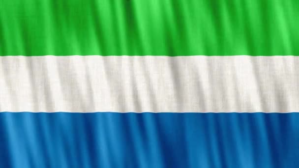 Flaga Narodowa Sierra Leone Płynna Animacja Pętli Zbliżenie Machanie Wysokiej — Wideo stockowe
