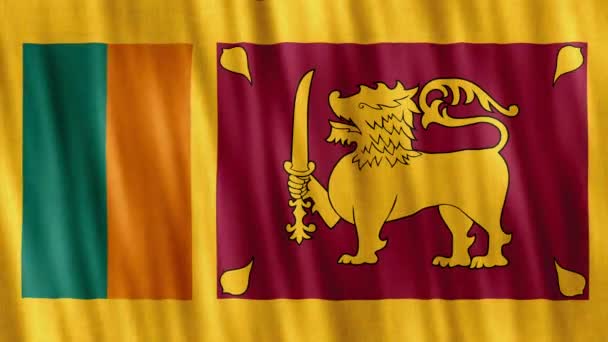 Národní Vlajka Srí Lanky Bezešvé Smyčkové Animace Detailní Mávání Kvalitní — Stock video