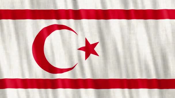 Turecka Flaga Narodowa Cypru Północnego Płynna Animacja Pętli Zbliżenie Machanie — Wideo stockowe