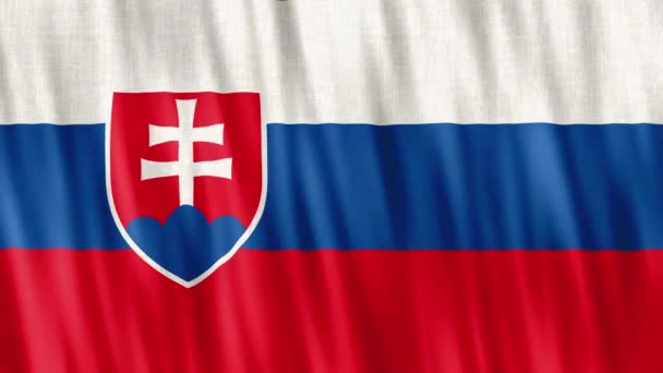 Slovakya Ulusal Bayrağı Kusursuz Döngü Animasyonu Yakın Plan Sallıyor Yüksek — Stok video