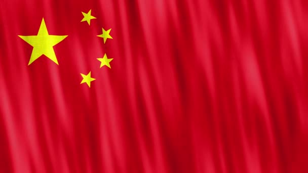 Kiinan Kansantasavallan Kansallislippu Saumaton Silmukka Animaatio Lähikuva Vilkuttaa Laadukas Uhd — kuvapankkivideo
