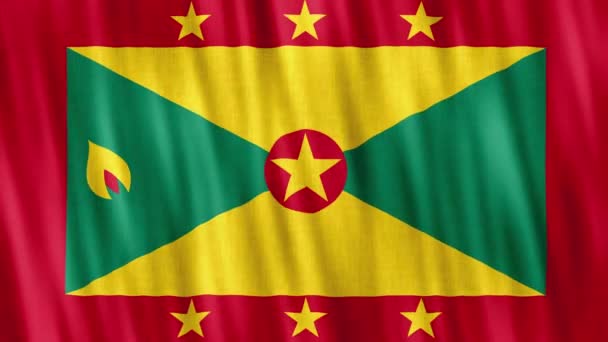 Flaga Narodowa Grenady Płynna Animacja Pętli Zbliżenie Machanie Wysokiej Jakości — Wideo stockowe